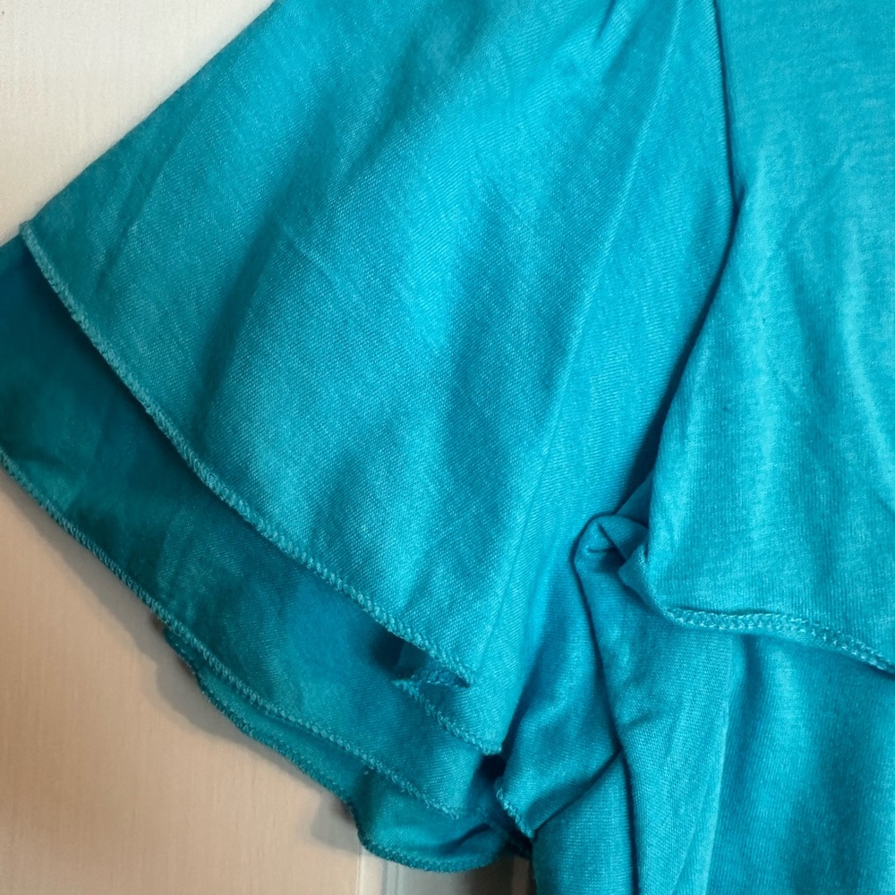 Casual Living Turquoise Short Sleeve Tee Size 2X - Picture 4 of 6